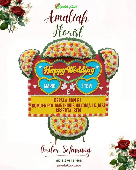 Papan Bunga Pernikahan Pedagangan